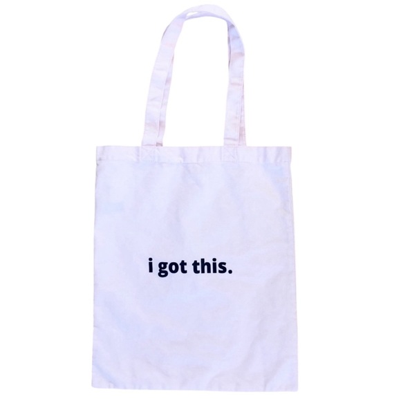 NWOT Parker Pink Canvas Tote Bag with Motivational Print - Picture 2 of 7